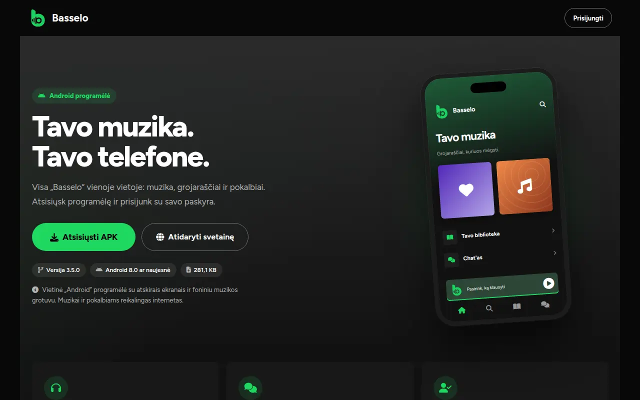 Basselo.com — muzikos platformos ir Android programėlės pristatymas