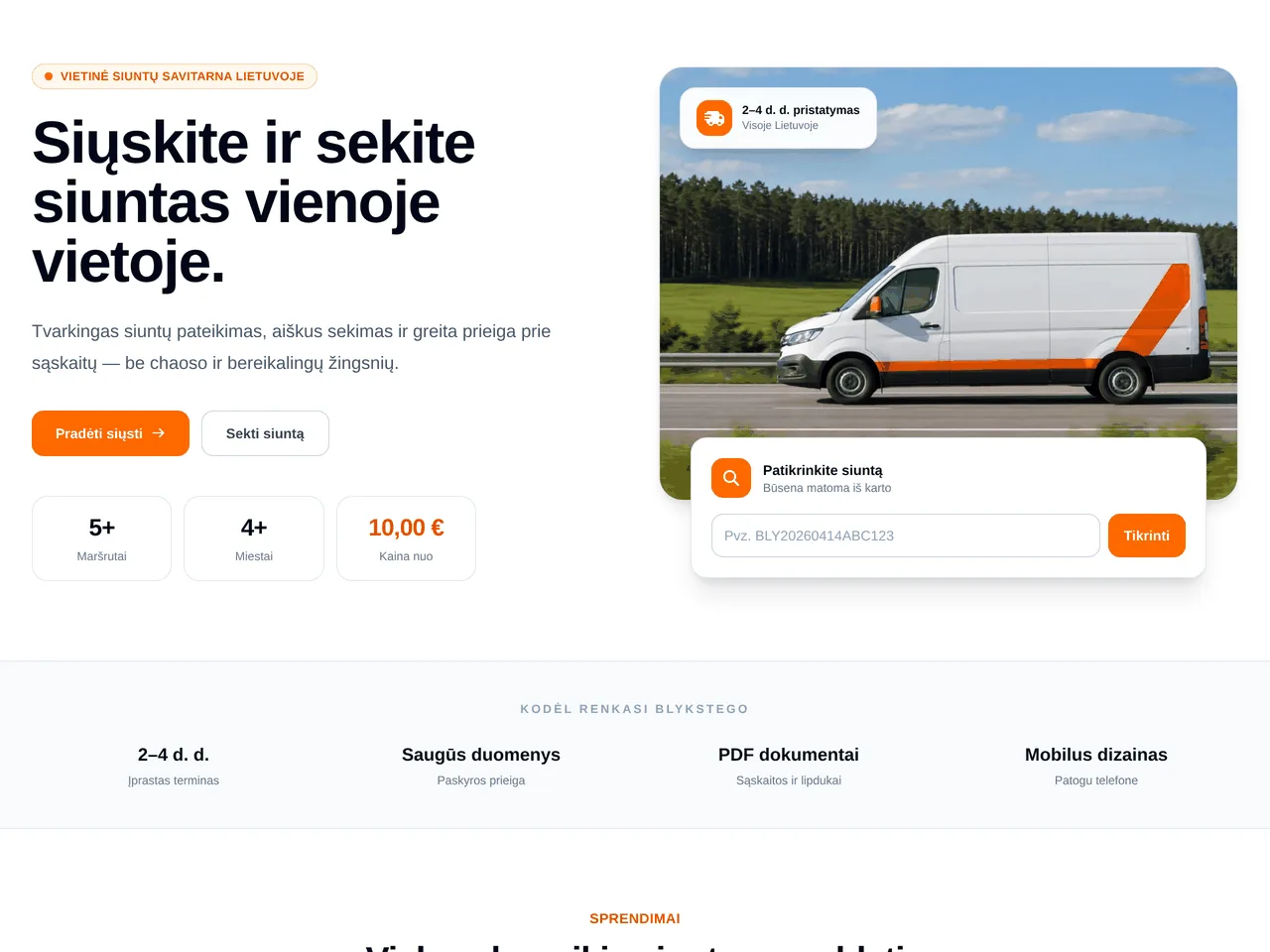 Blykstego.lt – sukurtos logistikos platformos peržiūra
