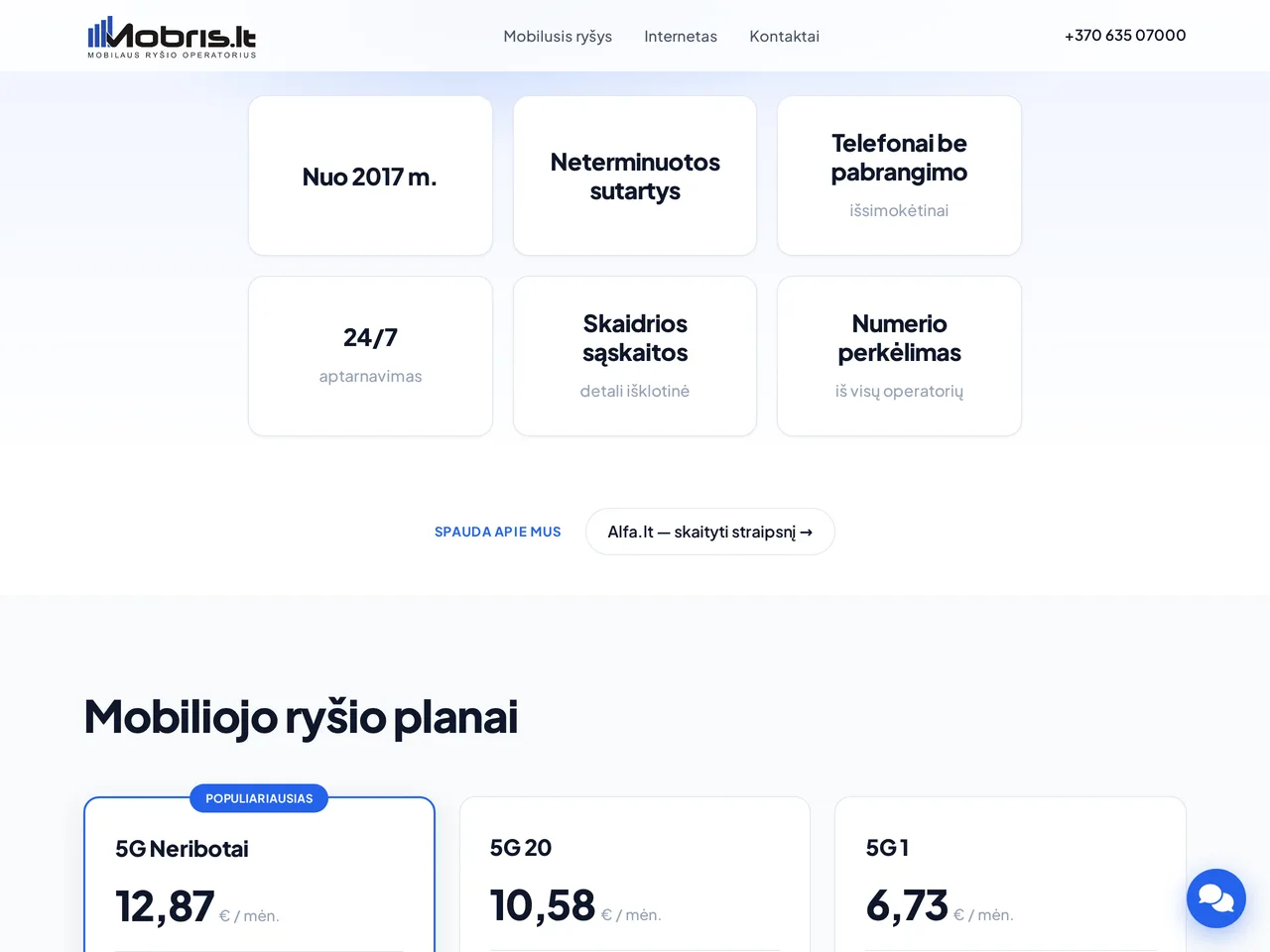Mobris.lt — mobiliojo ryšio planų platformos peržiūra