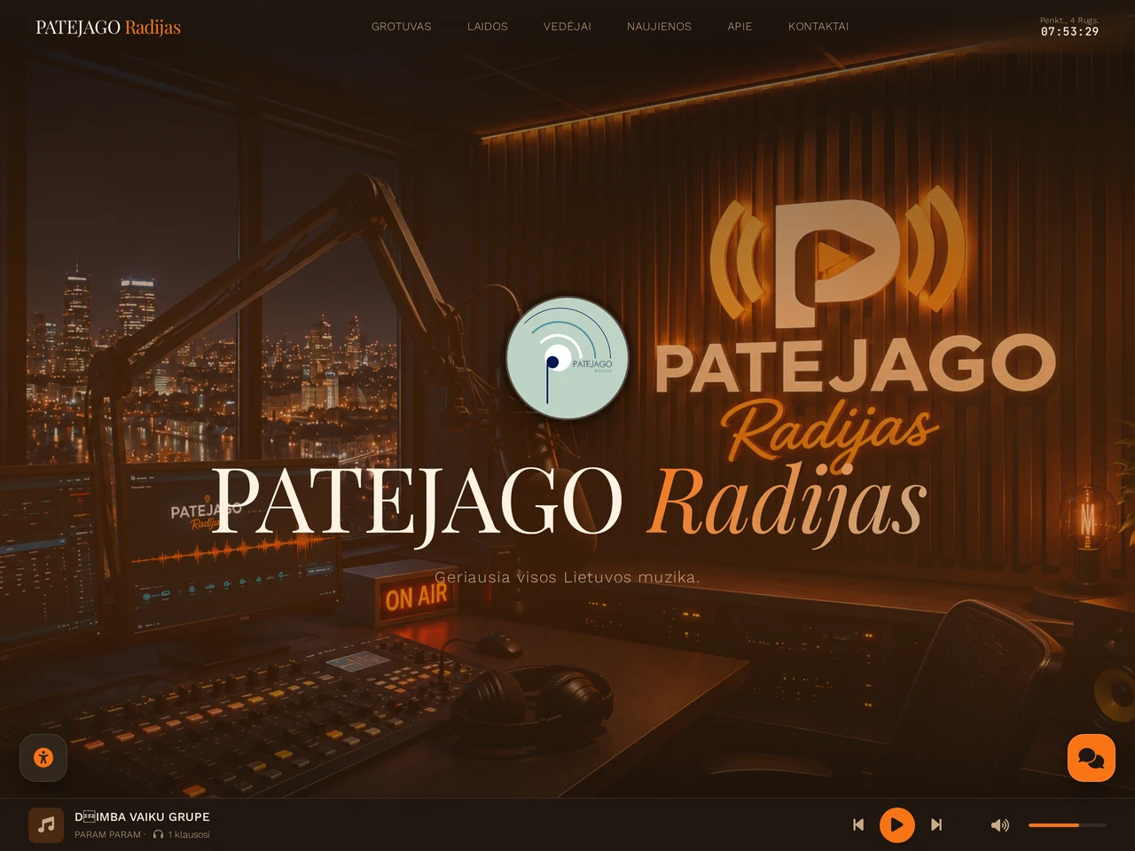Patejago.lt — PATEJAGO Radijo svetainės peržiūra
