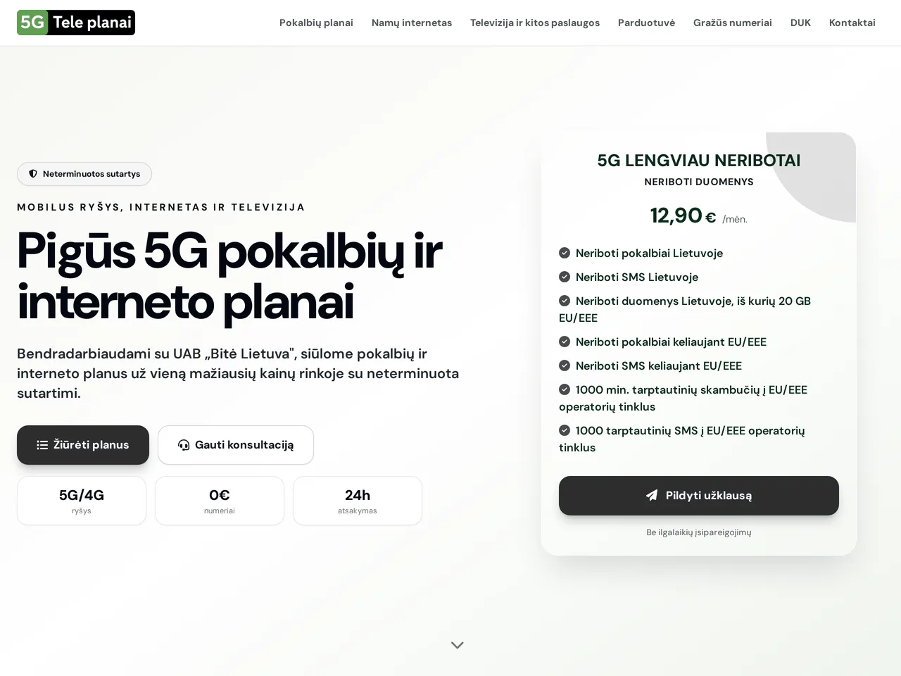 Teleplanai.lt — 5G planų platformos peržiūra